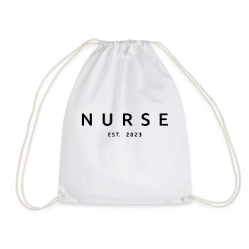 Nurse Est. 2023 Graduation Nursing Student Gift - Drawstring Bag - white - Front