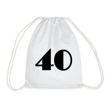 40 YEARS. 40th ANNIVERSARY. BIRTHDAY 40 YEARS. 40 - Drawstring Bag - white - Front