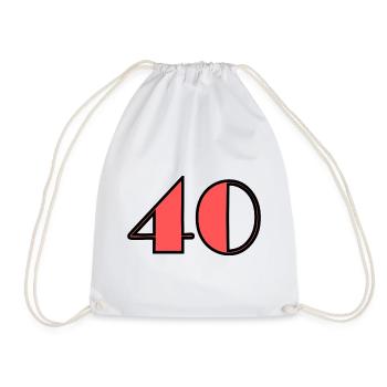 40 YEARS. 40th ANNIVERSARY. BIRTHDAY 40 YEARS. 40 - Drawstring Bag - white - Front