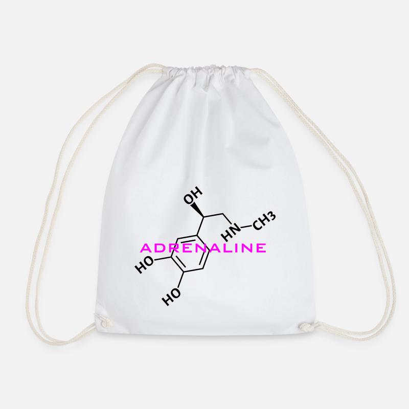 Adrenaline Structural Formula - Drawstring Bag - white