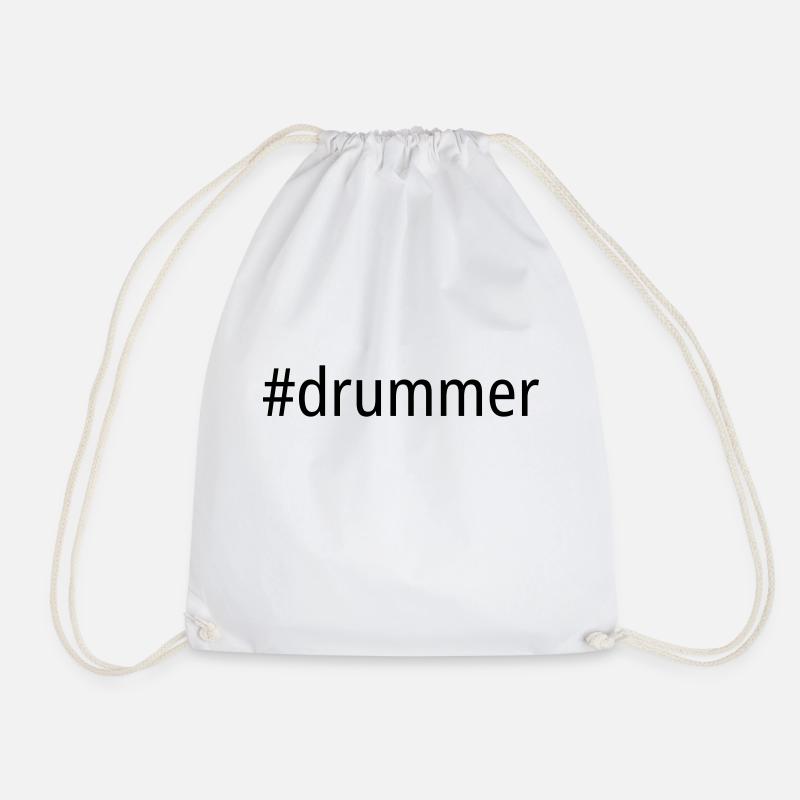 #drummer - Drawstring Bag - white