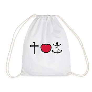 Faith, love, hope - Drawstring Bag - white - Front