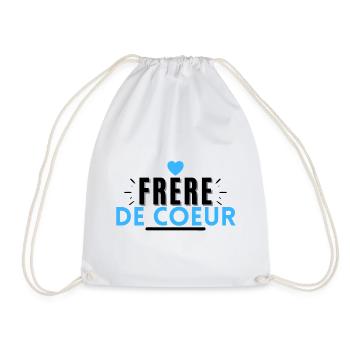 Frere de coeur. t-shirt frère de coeur - Sac de sport léger - blanc - Devant