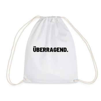 Überragend - Wort Geschenkidee - Turnbeutel - Weiß - Vorne