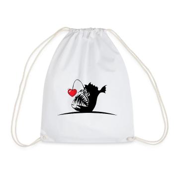 Poisson-grenouille avec cœur - Sac de sport léger - blanc - Devant