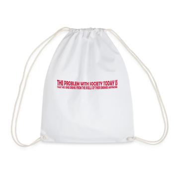 drinks from enemies skulls - Drawstring Bag - white - Front