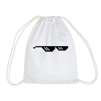 Brille Pixel Internet Meme Spaß - Turnbeutel - Weiß - Vorne