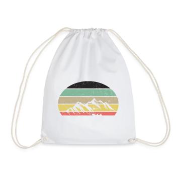 Mountains Retro Colors - Drawstring Bag - white - Front