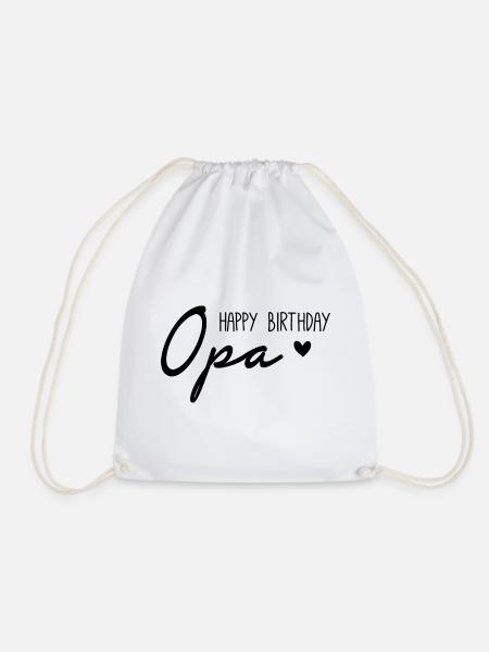 Happy Birthday Opa - Turnbeutel - Weiß