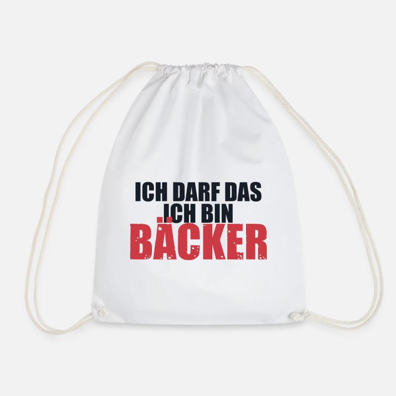 Ich darf das ich bin Bäcker Geschenkidee Mann Frau - Turnbeutel - Weiß