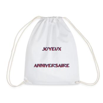 JOYEUX ANNIVERSAIRE. HAPPY BIRTHDAY. ANNIVERSAIRE. - Sac de sport léger - blanc - Devant