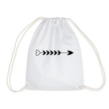 Heart Arrow - Drawstring Bag - white - Front