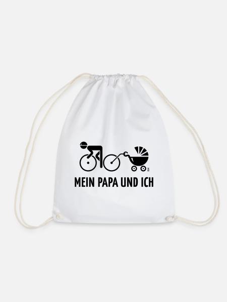 Mein Papa Und Ich (Fahrrad & Kinderwagen / Black) - Turnbeutel - Weiß