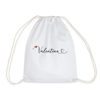 Valentina Nom Prénom Calligraphie Coeur - Sac de sport léger - blanc - Devant