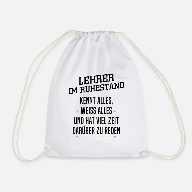 Lehrer im Ruhestand - Geschenk - Turnbeutel - Weiß