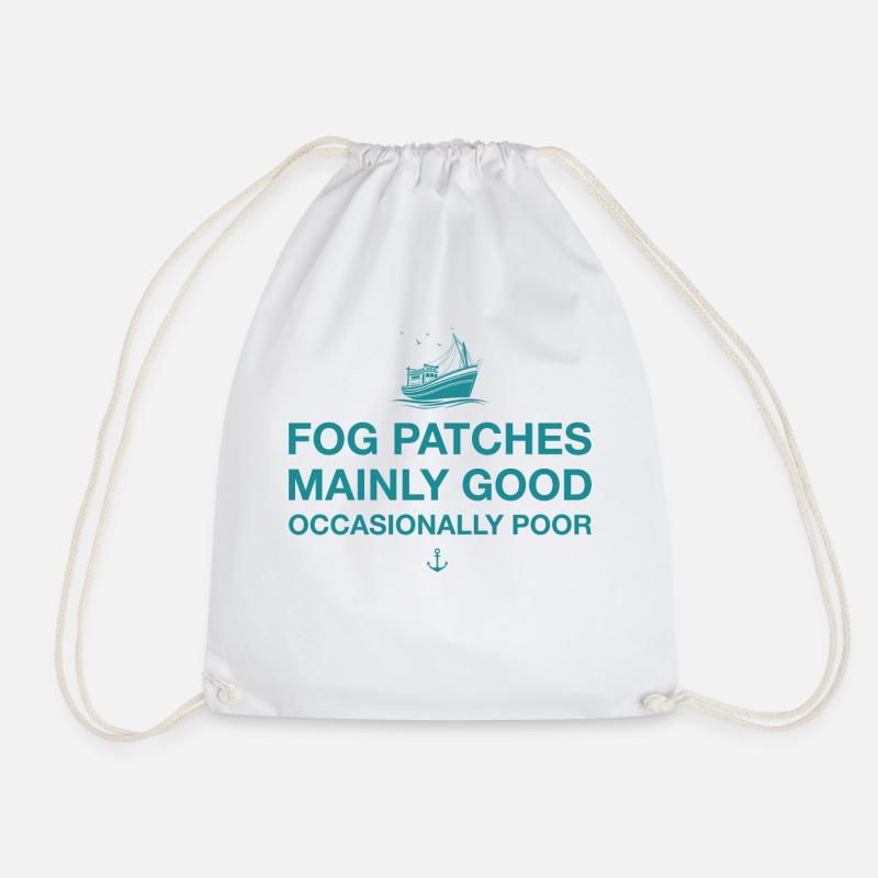 Fog Patches - Drawstring Bag - white