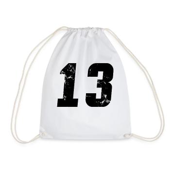 Cool Number 13 - 13 Years Old 13th Birthday Gift - Drawstring Bag - white - Front