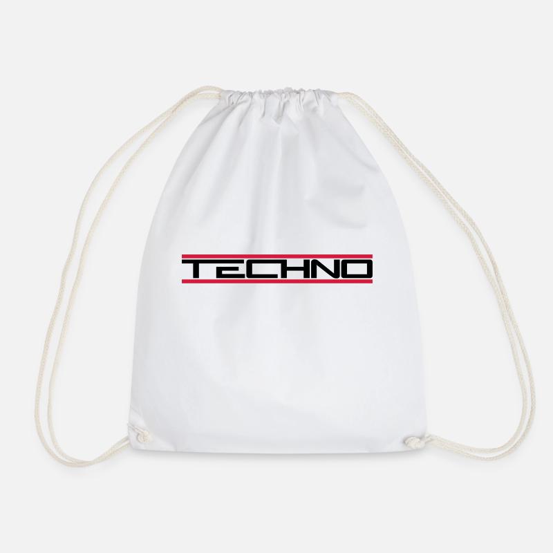 Techno Rote Balken - Turnbeutel - Weiß