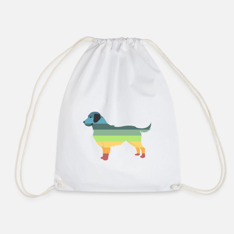 Retro Golden Retriever - Turnbeutel - Weiß