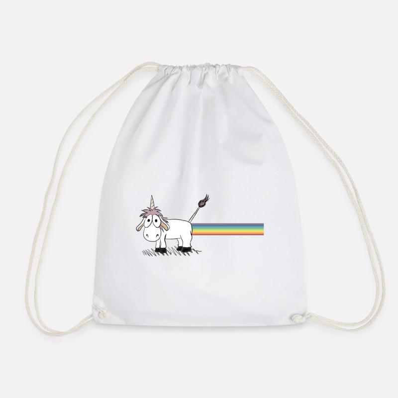 Licorne avec arc-en-ciel - Sac de sport léger - blanc
