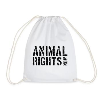 ANIMAL RIGHTS NOW - Drawstring Bag - white - Front