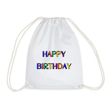 JAHRESTAG. ALLES GUTE ZUM GEBURTSTAG. ALLES GUTE ZUM GEBURTSTAG. - Turnbeutel - Weiß - Vorne