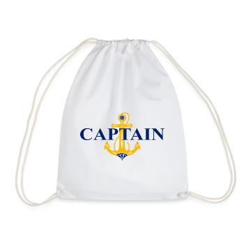 Anchor, Captain, First Mate, Sailing, Matching Pair - Drawstring Bag - white - Front