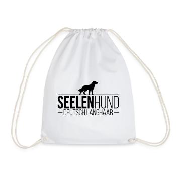 DEUTSCH LANGHAAR Seelenhund Hund Hunde Spruch - Turnbeutel - Weiß - Vorne