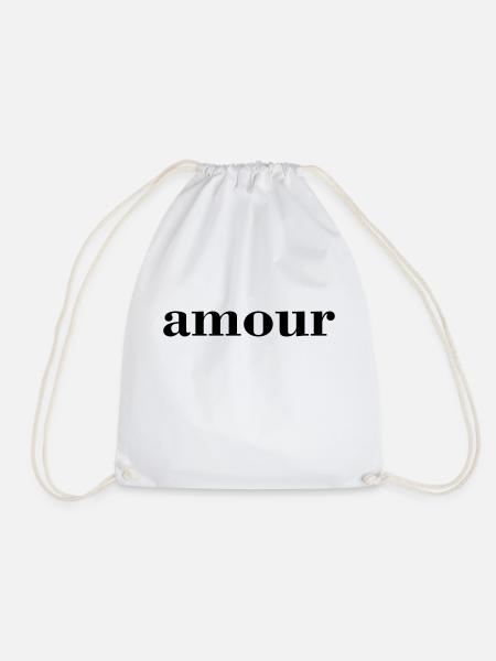 amour - Drawstring Bag - white