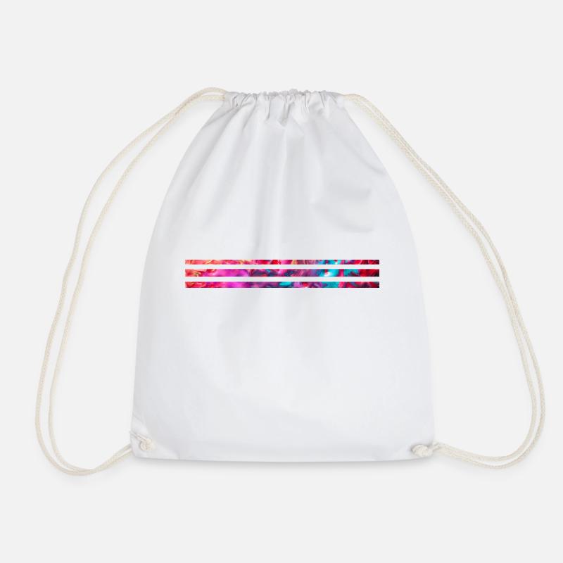strip - Drawstring Bag - white