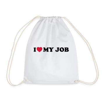 I love my job - Drawstring Bag - white - Front