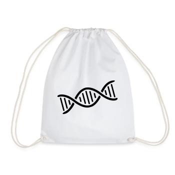 DNA double helix logo - Drawstring Bag - white - Front