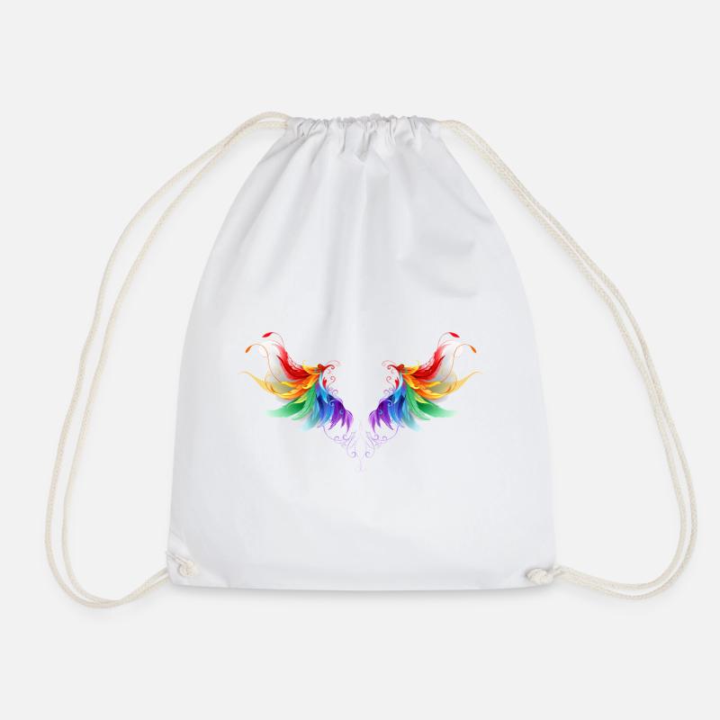 Archangels wings with beautiful bright colors - Drawstring Bag - white