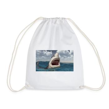 Grand requin blanc dans les mers orageuses - Sac de sport léger - blanc - Devant