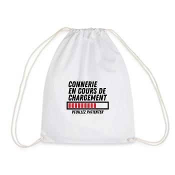 Connerie en cours de chargement. t shirt humour - Sac de sport léger - blanc - Devant