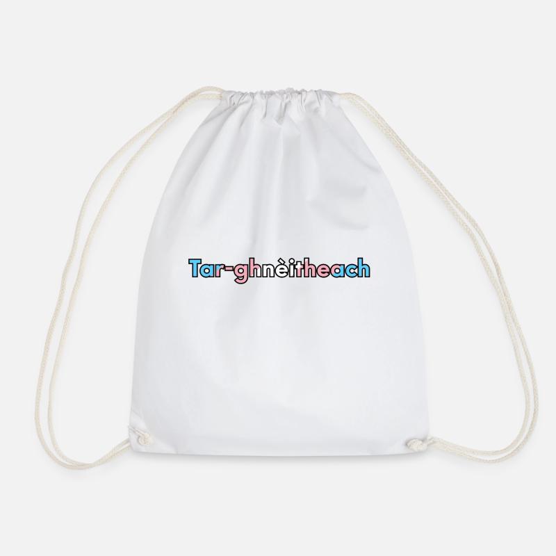 Tar-ghnèitheach (Transgender) - Scottish Gaelic - Drawstring Bag - white