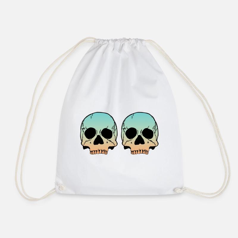 2 Skulls - Turnbeutel - Weiß