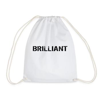 Brilliant black - Drawstring Bag - white - Front