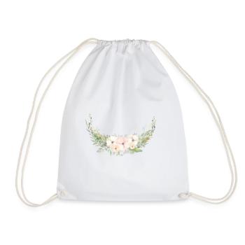 Modern Pastel Blumenpersonalisierbar - Turnbeutel - Weiß - Vorne
