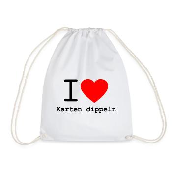 i love Karten dippeln - Karten spielen - Turnbeutel - Weiß - Vorne