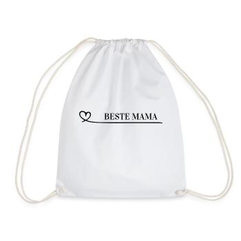 Beste Mama | Calligraphy Lettering With Heart - Turnbeutel - Weiß - Vorne