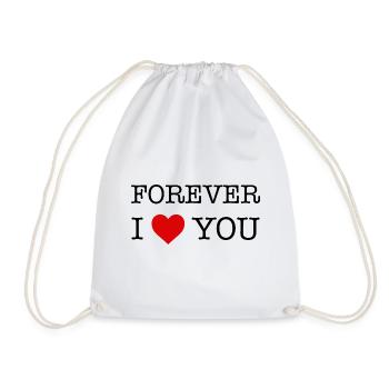 Forever I Love You - Forever I Heart You - Drawstring Bag - white - Front