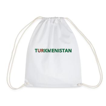 Flag of Turkmenistan - Drawstring Bag - white - Front