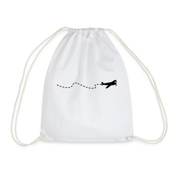 Flugzeug / flying plain (1c) - Drawstring Bag - white - Front