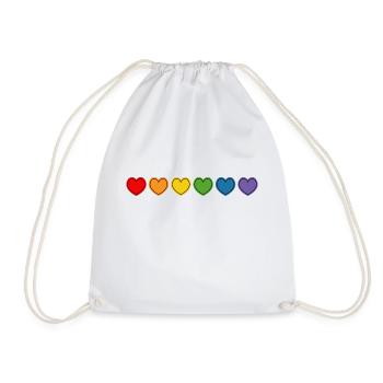 queer regenbogen herzen lgbtqi LGBT lgbtqi queer - Turnbeutel - Weiß - Vorne