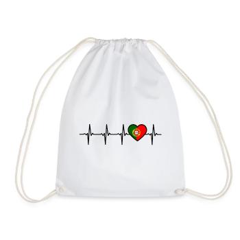 Portugal Heartbeat Drapeau Portugais - Sac de sport léger - blanc - Devant