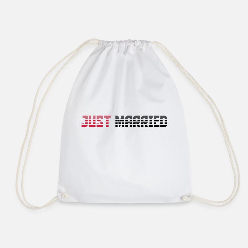 Just Married Text Logo Design - Turnbeutel - Weiß