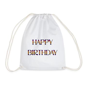 ALLES GUTE ZUM GEBURTSTAG. ALLES GUTE ZUM GEBURTSTAG. JAHRESTAG. - Turnbeutel - Weiß - Vorne