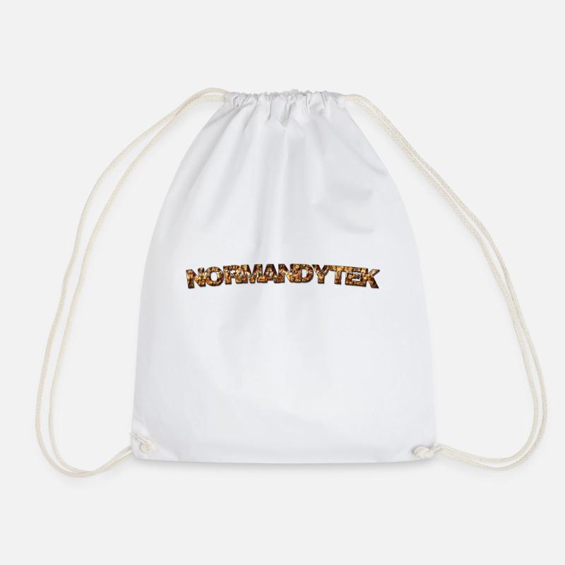 Normandytek script - Drawstring Bag - white