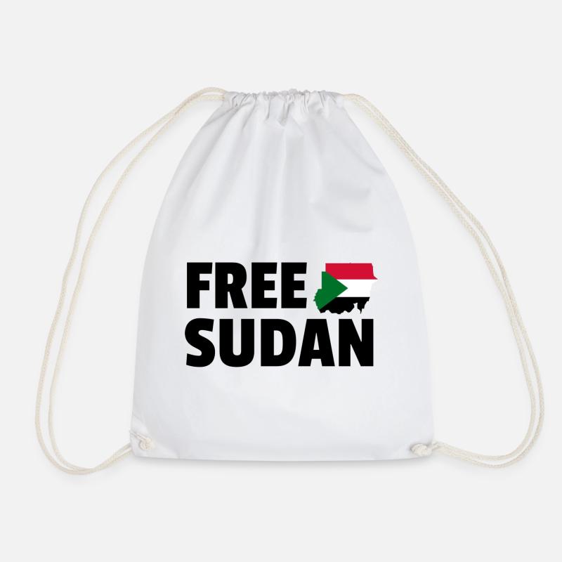 Free Sudan, Free Sudan Flag Map, Support Sudan - Turnbeutel - Weiß